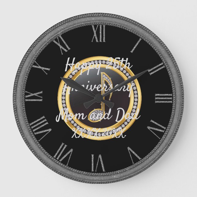 Happy Anniversary Große Wanduhr (Vorderseite)