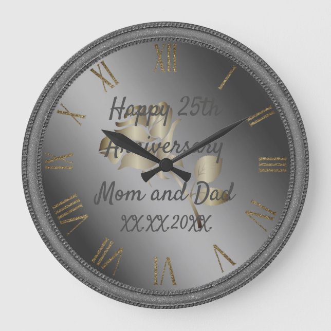 Happy Anniversary Große Wanduhr (Vorderseite)