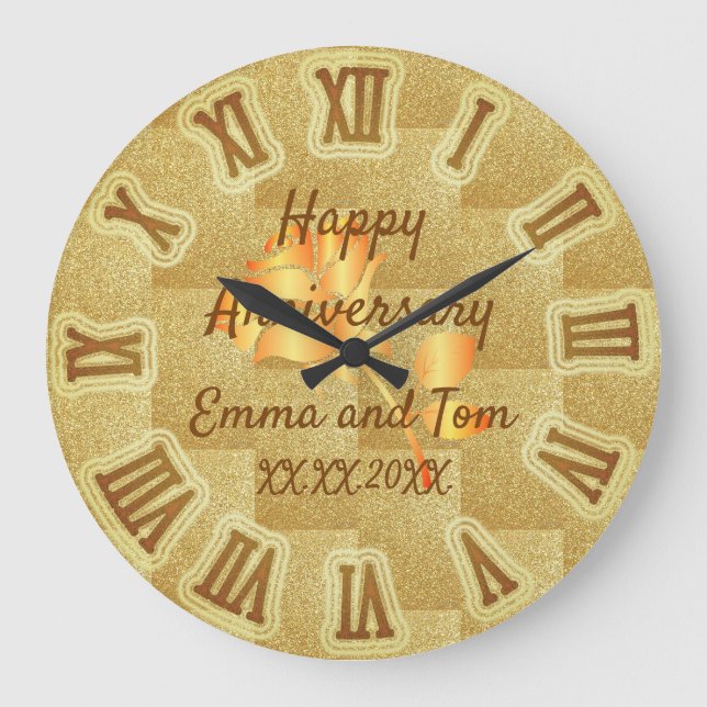 Happy Anniversary Große Wanduhr (Vorderseite)