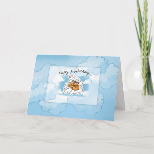 Happy Anniversary Hunde in Wolken Karte