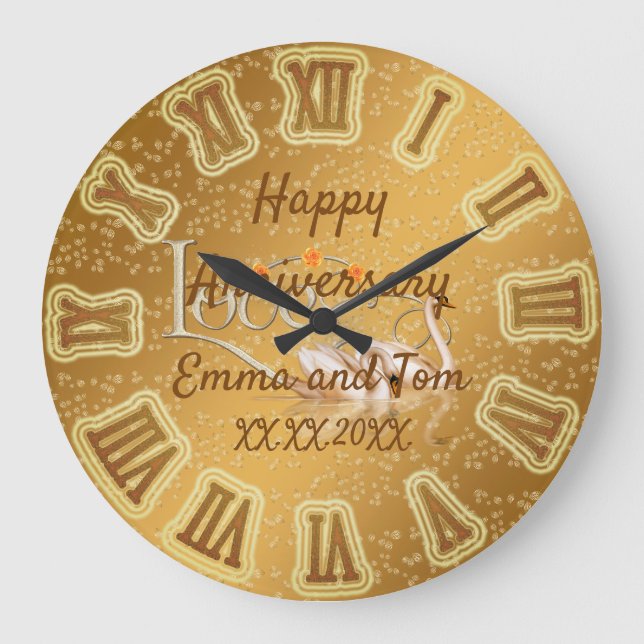 Happy anniversary Large Clock Große Wanduhr (Vorderseite)