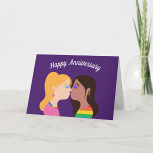Happy Anniversary Lesbian Couple Romantic Liebe Yo Karte