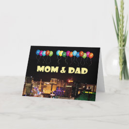 HAPPY ANNIVERSARY MAMA & VATER Las Vegas Card Karte