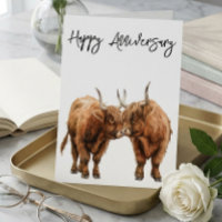 Happy Anniversary Niedliche Highland Cows Liebe