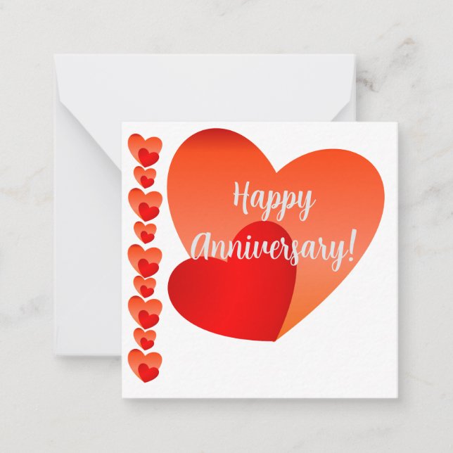 Happy Anniversary Note Card Mitteilungskarte (Vorderseite)