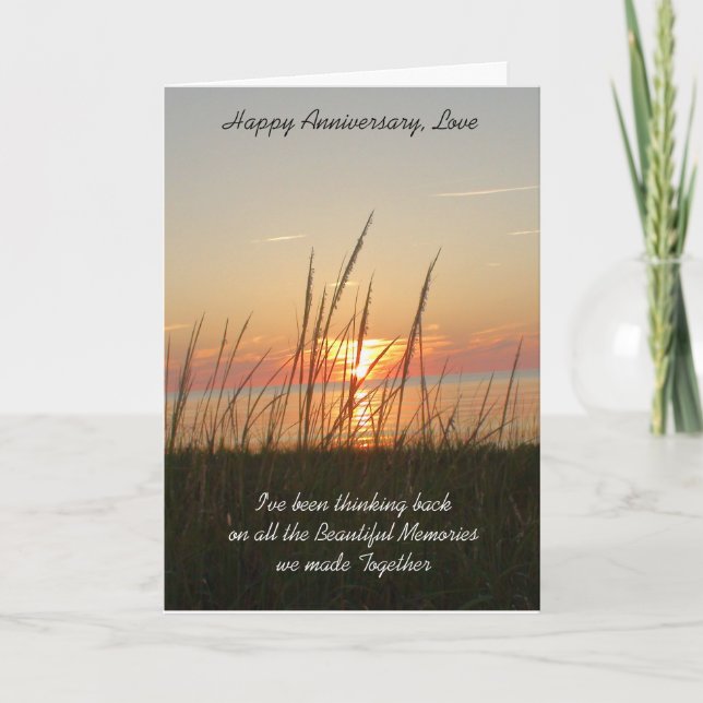 Happy Anniversary , Ocean Sunset Fotografy Karte (Vorderseite)