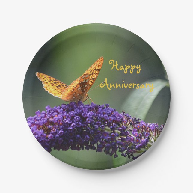 Happy Anniversary Paper Plate Pappteller (Vorderseite)