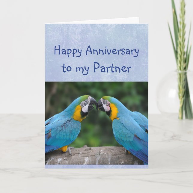 Happy Anniversary Partner Parrot Ehefrau Liebe Karte (Vorderseite)