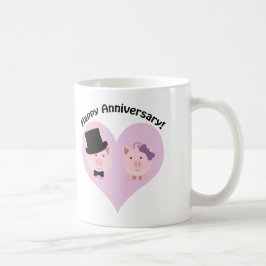 Happy Anniversary Pig Paar Kaffeetasse