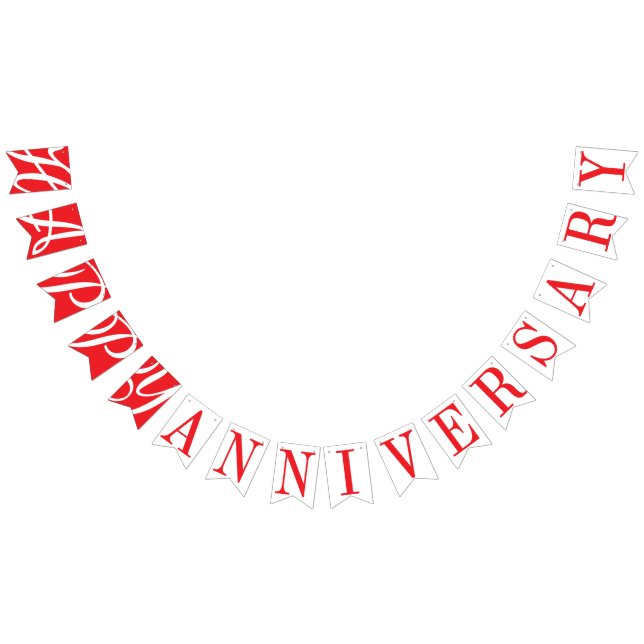 HAPPY ANNIVERSARY RED DECOR WIMPELKETTE (Alle)