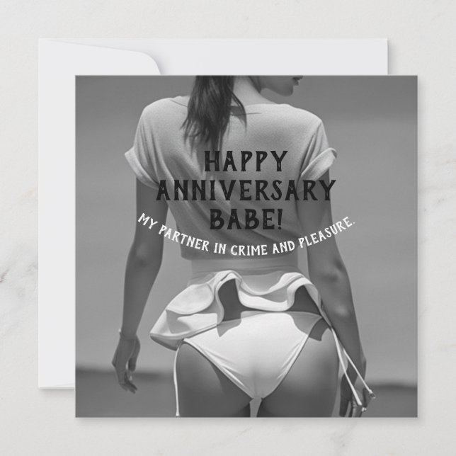 Happy Anniversary Sexy Naughty Customizable Dankeskarte (Vorderseite)