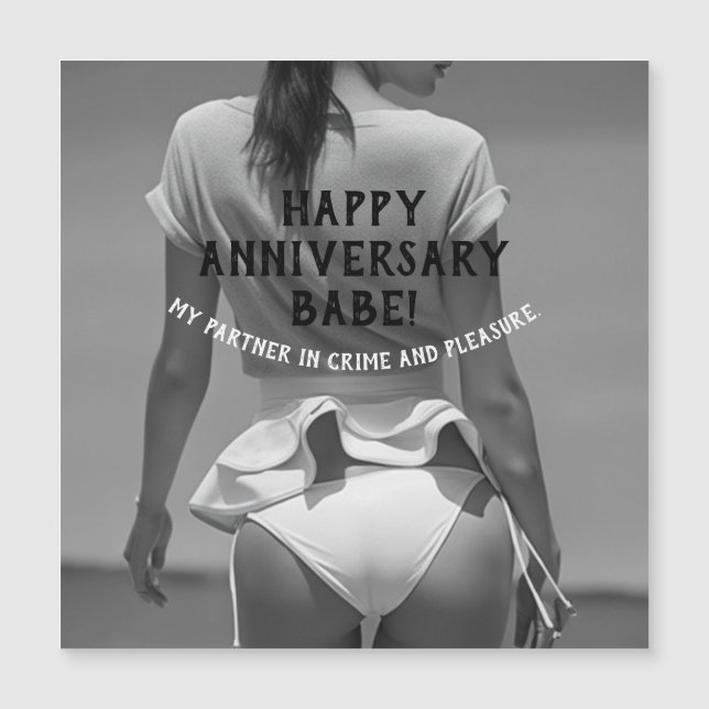 Happy Anniversary Sexy Naughty Magneteinladung (Vorderseite)