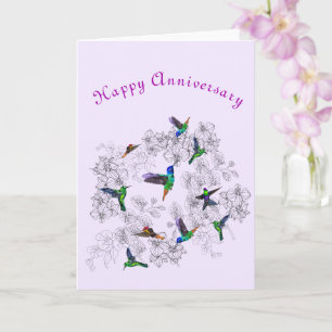Happy Anniversary - Spring Joy - Hummingbirds Karte