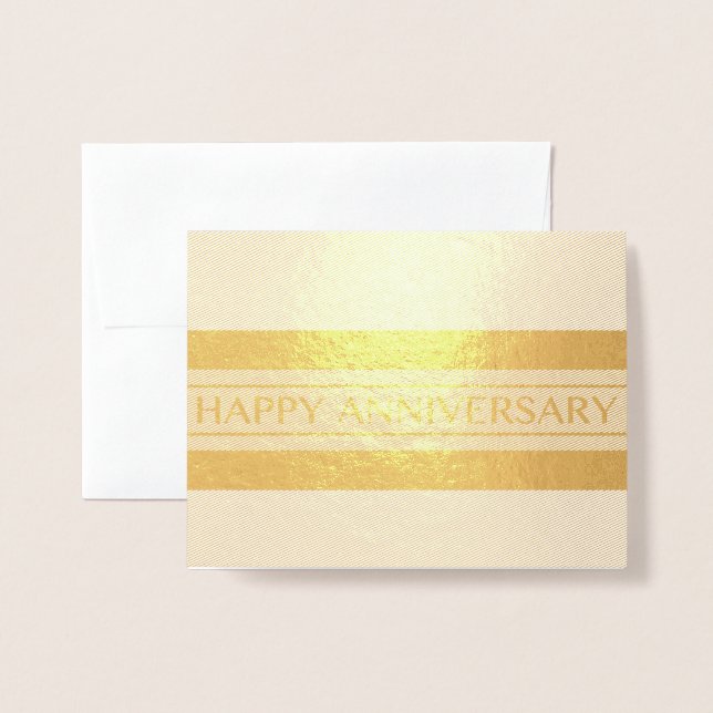 Happy Anniversary Strip Folienkarte (Vorderseite mit Umschlag)