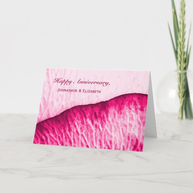 Happy Anniversary to Couple Pink Rose Abstrakt Karte (Vorderseite)