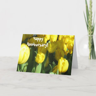 Happy Anniversary Yellow Tullip Grußkarte Karte