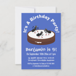 Happy ants Eis Skaten auf Keks Cartoon Einladung