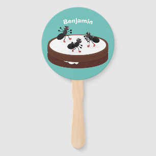 Happy ants Eis Skaten auf Keks Cartoon Fächer