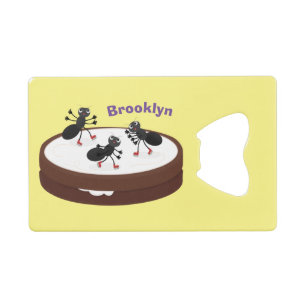 Happy ants Eis Skaten auf Keks Cartoon Geldbeutel Flaschenöffner