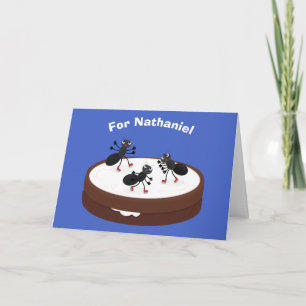 Happy ants Eis Skaten auf Keks Cartoon Karte