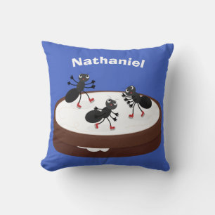 Happy ants Eis Skaten auf Keks Cartoon Kissen
