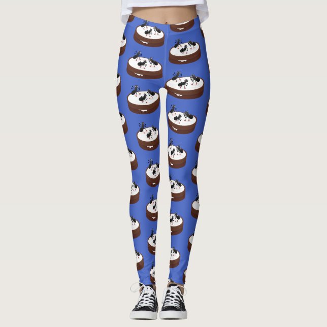Happy ants Eis Skaten auf Keks Cartoon Leggings (Vorderseite)