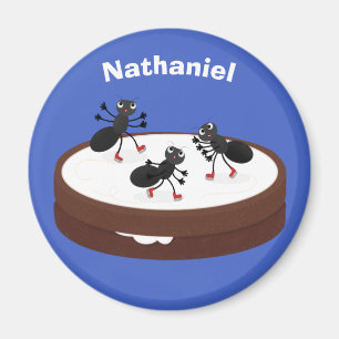 Happy ants Eis Skaten auf Keks Cartoon Magnet