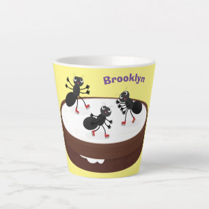 Happy ants Eis Skaten auf Keks Cartoon Milchtasse