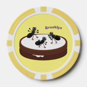 Happy ants Eis Skaten auf Keks Cartoon Pokerchips