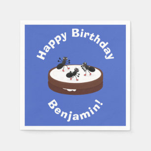 Happy ants Eis Skaten auf Keks Cartoon Serviette