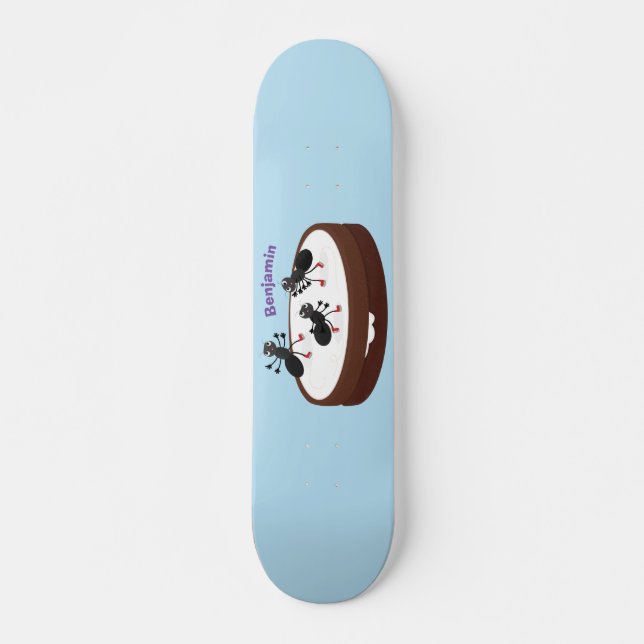 Happy ants Eis Skaten auf Keks Cartoon Skateboard (Vorne)