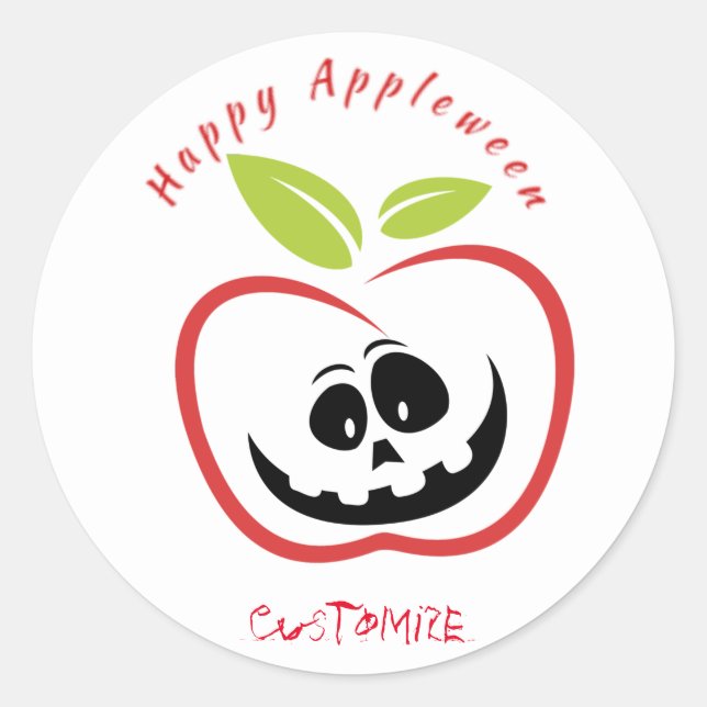 Happy Appleween Jack O'lantern Thunder_Cove Runder Aufkleber (Vorderseite)