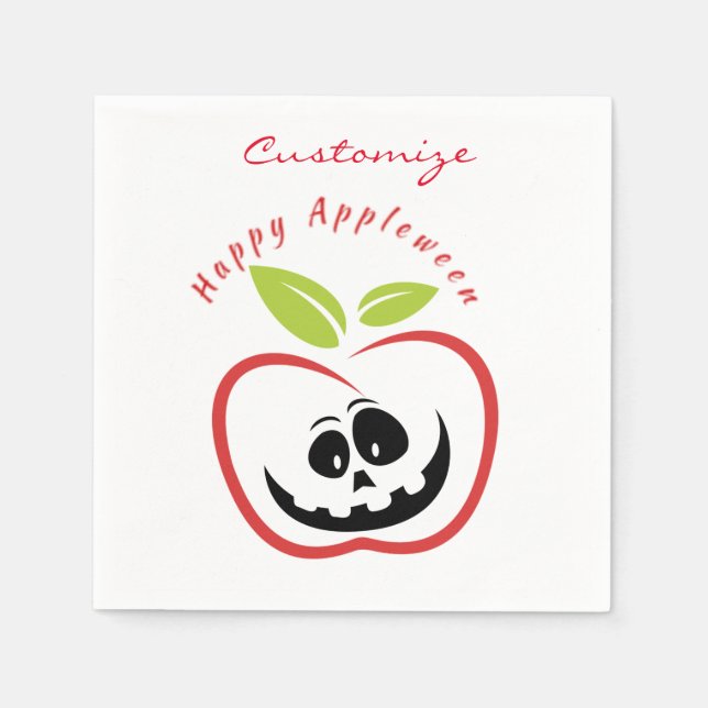 Happy Appleween Jack O'lantern Thunder_Cove Serviette (Vorderseite)