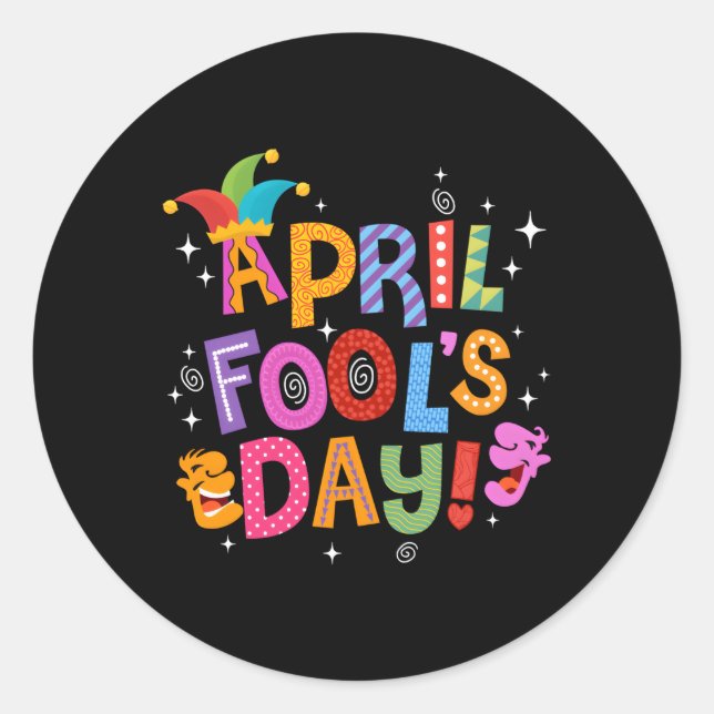 Happy April Fool's Day April Narren Day 2022 Joke Runder Aufkleber (Vorderseite)