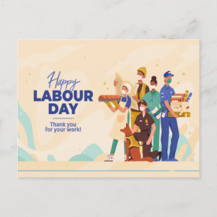 HAPPY ARBEITTAG ILLUSTRATION DESIGN Postkarte