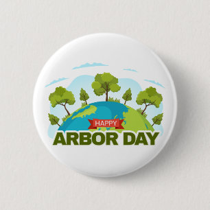 Happy Arbor Day Button