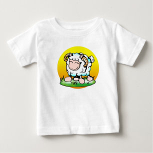 Happy Aries Ram Cartoon auf Gras Baby T-shirt