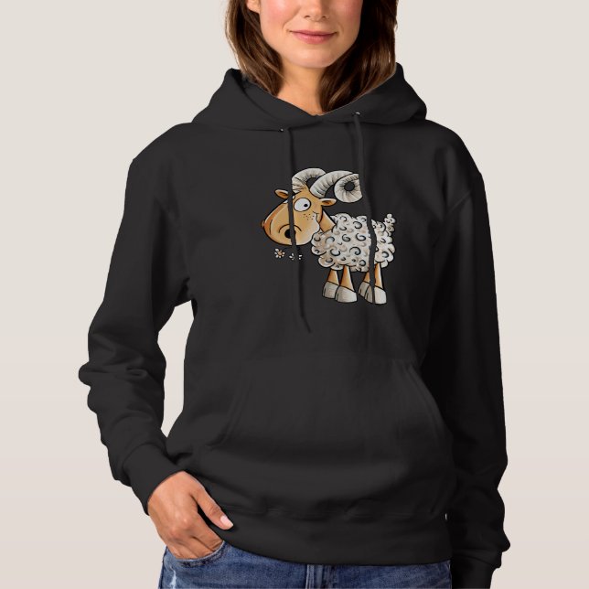 Happy Aries Sheep Zodiac Sign For Aries Hoodie (Vorderseite)