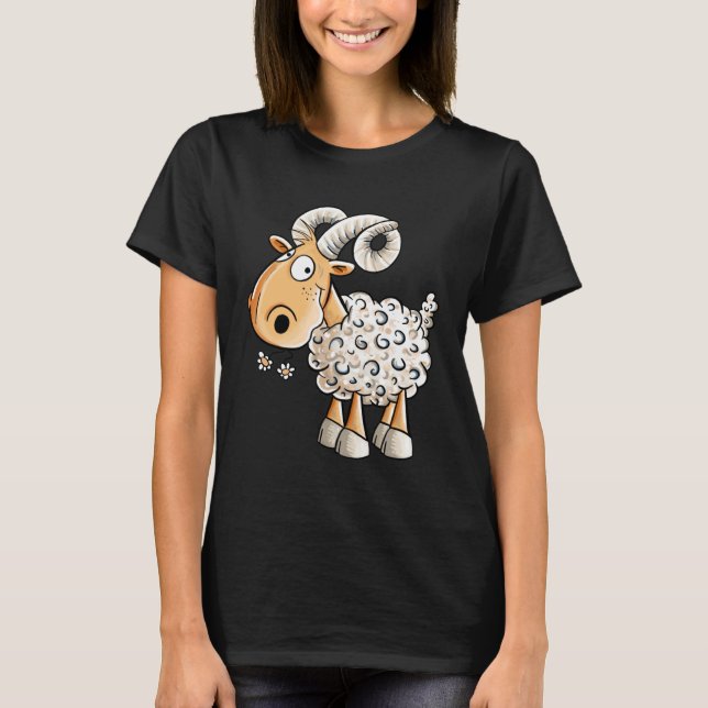 Happy Aries Sheep Zodiac Sign For Aries T-Shirt (Vorderseite)