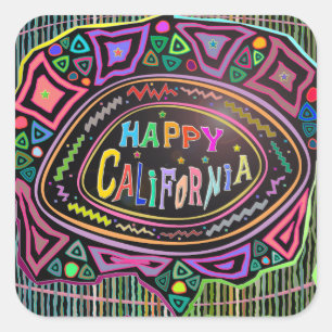 Happy Art: Aufkleber "Happy California"