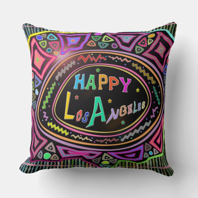 Happy Art: "Happy Los Angeles" Pillow Kissen (Vorderseite)