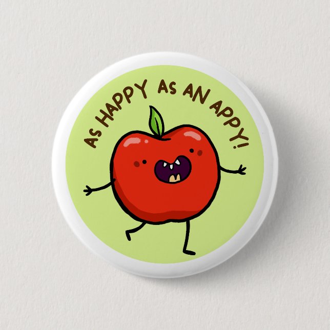 Happy as a Appy Fruit Button Button (Vorderseite)