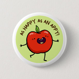 Happy as a Appy Fruit Button Button