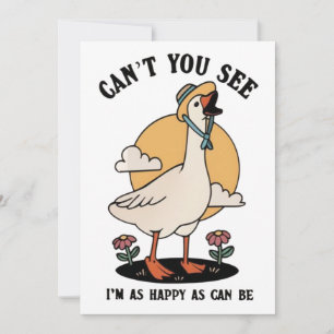 Happy as can be Niedlich glückliche Gans Dankeskarte