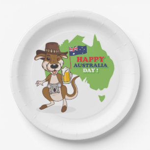 Happy Australia Day Kangaroo Koala Pappteller