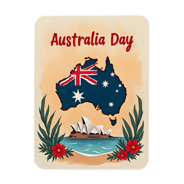 Happy Australia Day Magnet (Vertikal)
