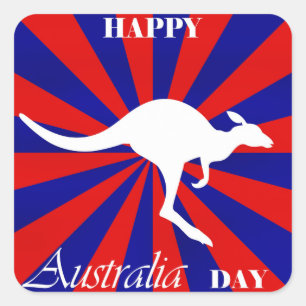 Happy Australia Day Quadratischer Aufkleber