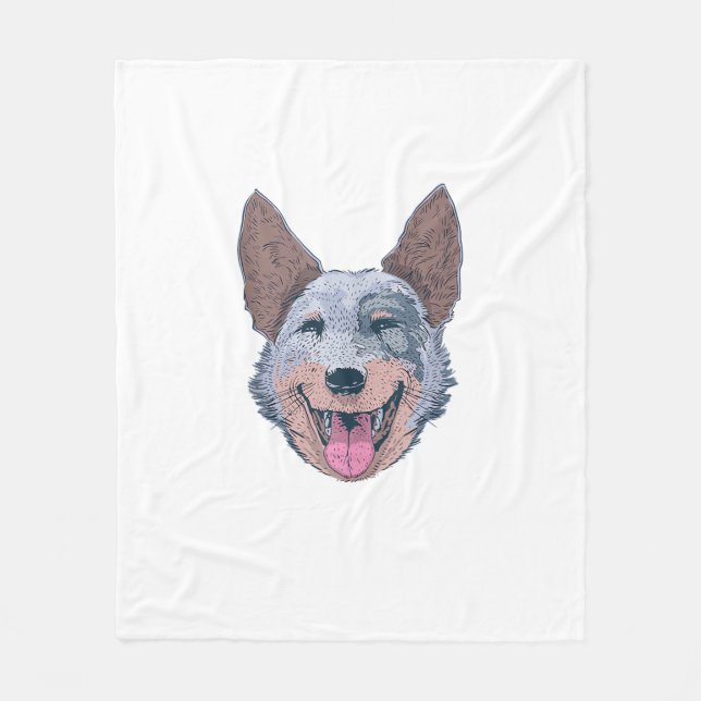 Happy Australian Cattle Dog Fleecedecke (Vorderseite)