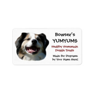 Happy Australian Shepherd Custom Dog Leckereien La Adressaufkleber