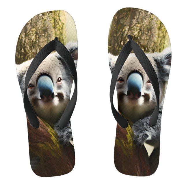 Happy australische Koala in Tree, Thongs Flip Flops (Fußbett)